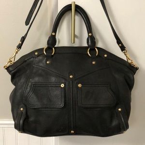 EUC Lauren Ralph Lauren black pebbles leather bag
